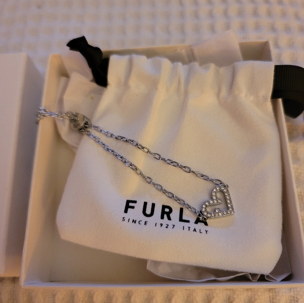 Furla Heart Silvertone Adjustable Bracelet/ Brand New/ LAST ONE